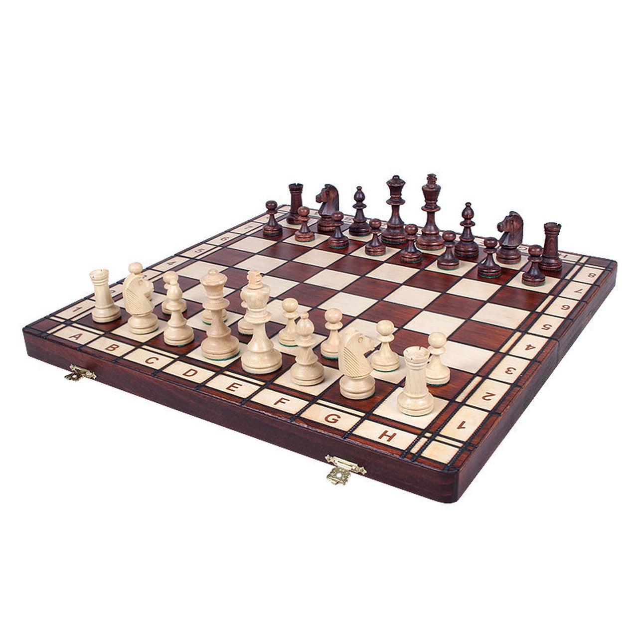 STAUNTON ASH Shakkipeli | 42cm-Taitettava Perinteinen Shakkisetti-TiberianChess.fi