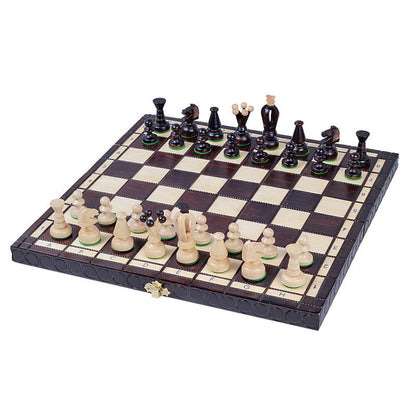 KING'S BROWN Shakkipeli | 38cm-Taitettava Perinteinen Shakkisetti-TiberianChess.fi