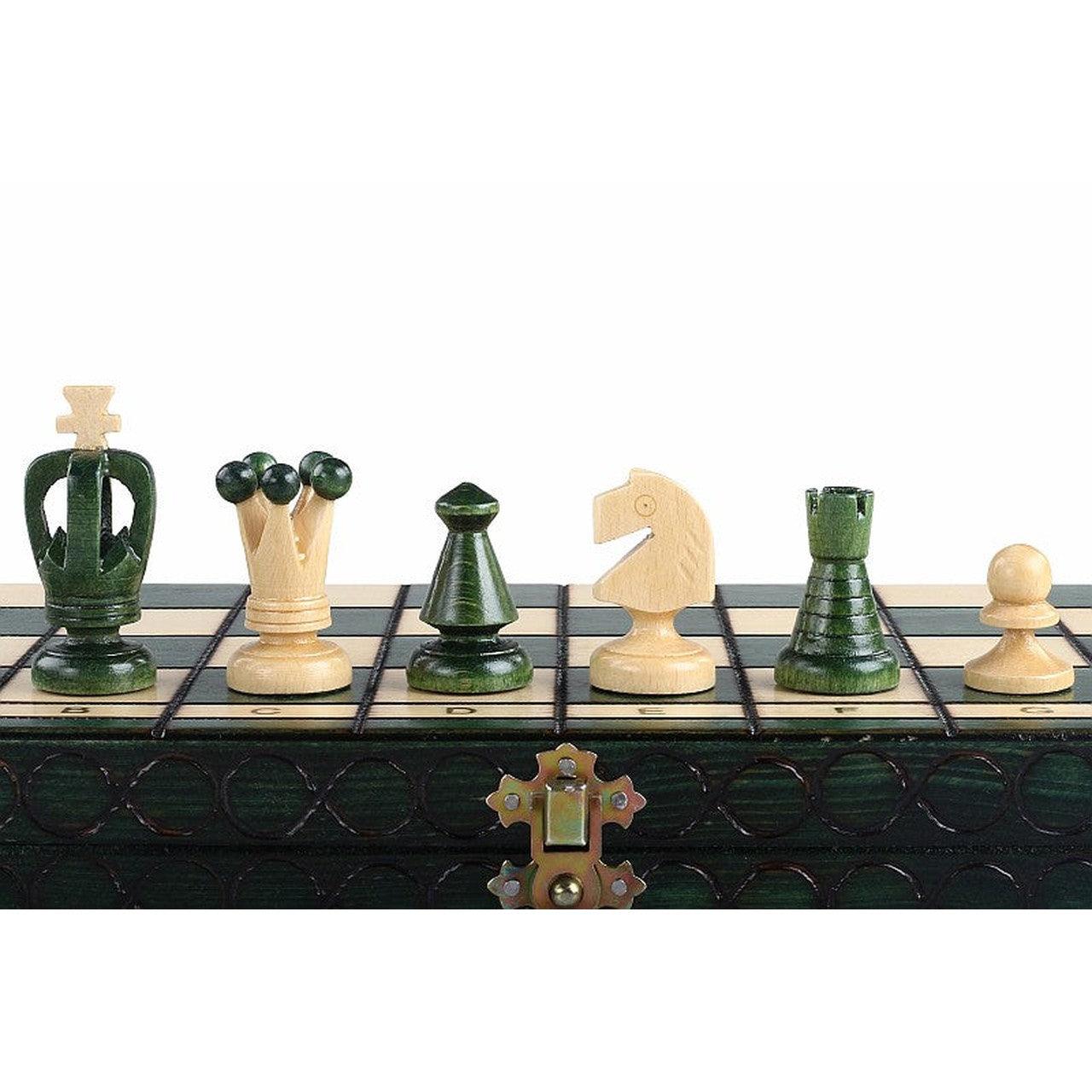 KING'S GREEN Shakkipeli | 38cm-Taitettava Perinteinen Shakkisetti-TiberianChess.fi