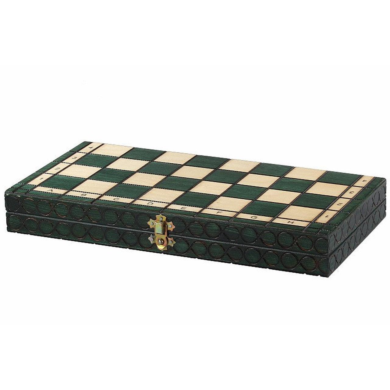 KING'S GREEN Shakkipeli | 38cm-Taitettava Perinteinen Shakkisetti-TiberianChess.fi